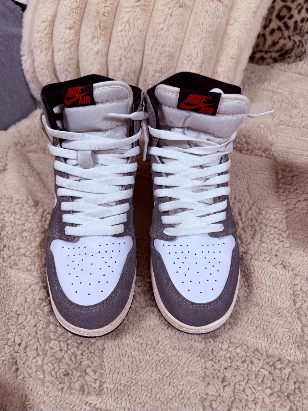Youth High-Top Sneakers in White and Gray